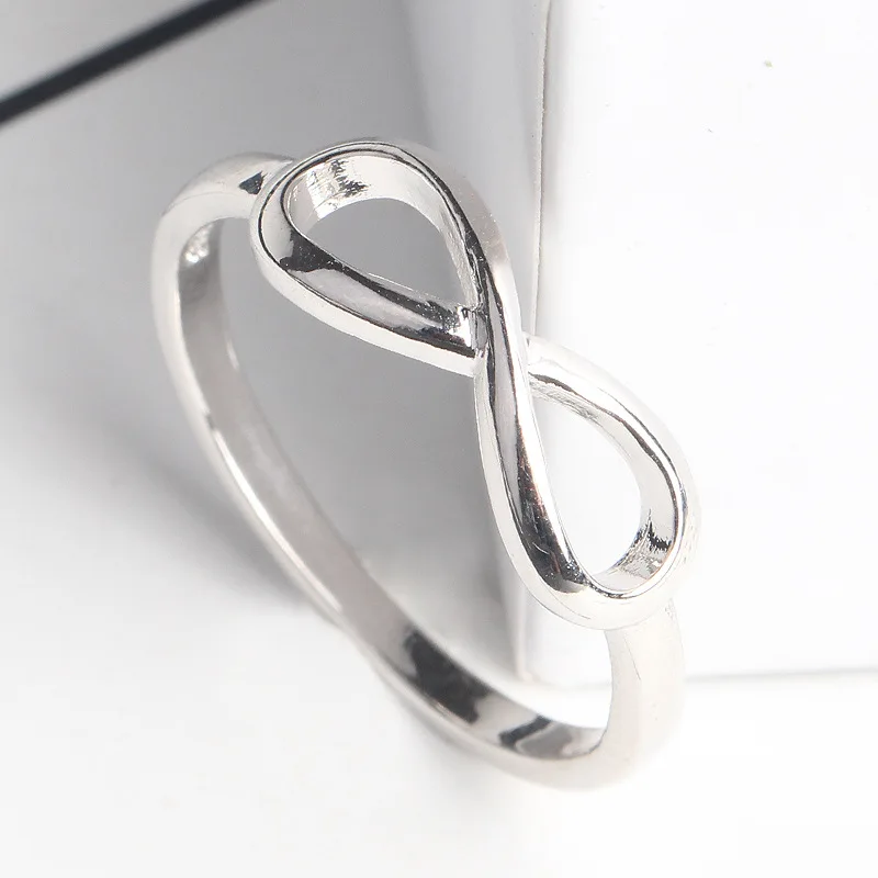 Endless Love Symbol Rin Jewelry Silver Infinity Biker Ring Fashion Eternity Women Ring Wedding Gift Joyas De Plata 925S Size6-10