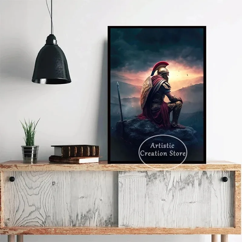 Sparta 300 Warriors Movie Poster Ancient Greek Warrior Canvas Painting Wall Pictures Prints Living Room Cinema Wall Room Decor