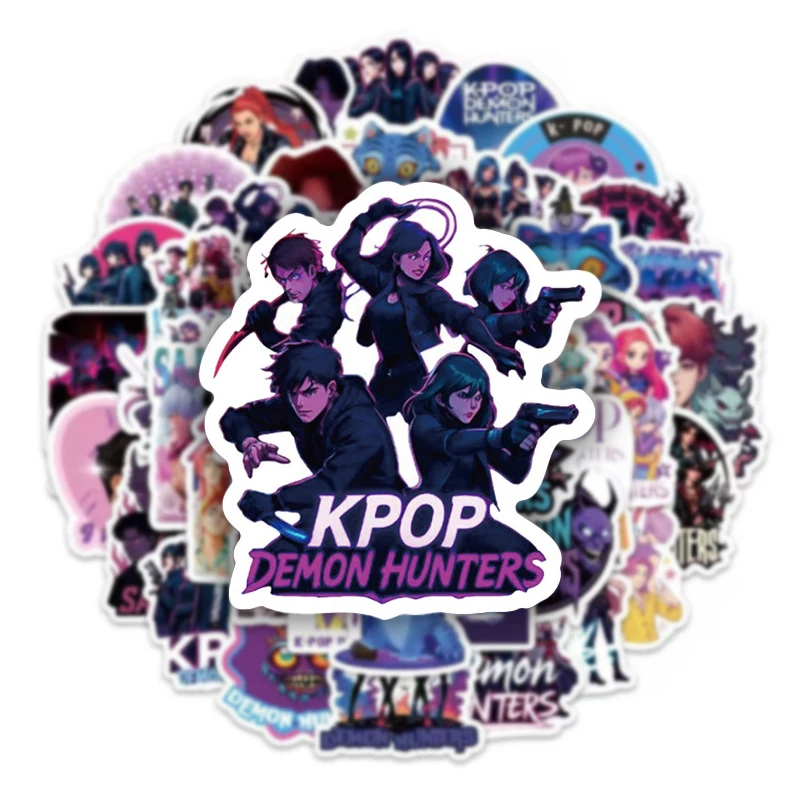 Kpop Demon Hunters Stickers Kpop Demon Hunter DIY Decoration Skateboard Laptop Luggage Motorcycle Phone Sticker Decals Gift Toys