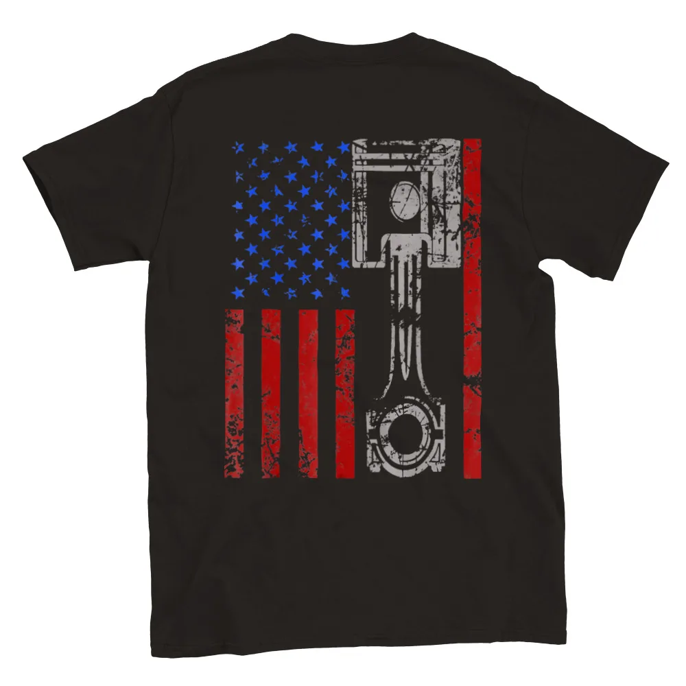 U. S. Piston Flag - Back Print - Classic Unisex Crewneck T-shirt