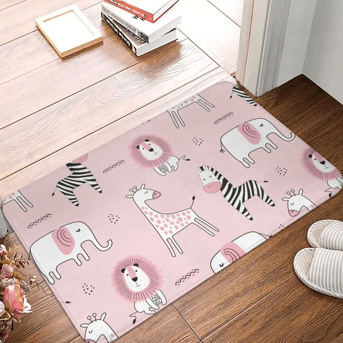 Non-Slip Carpet Zebra Childish Doormat Living Room Bath Mat Entrance Door Decor Rug