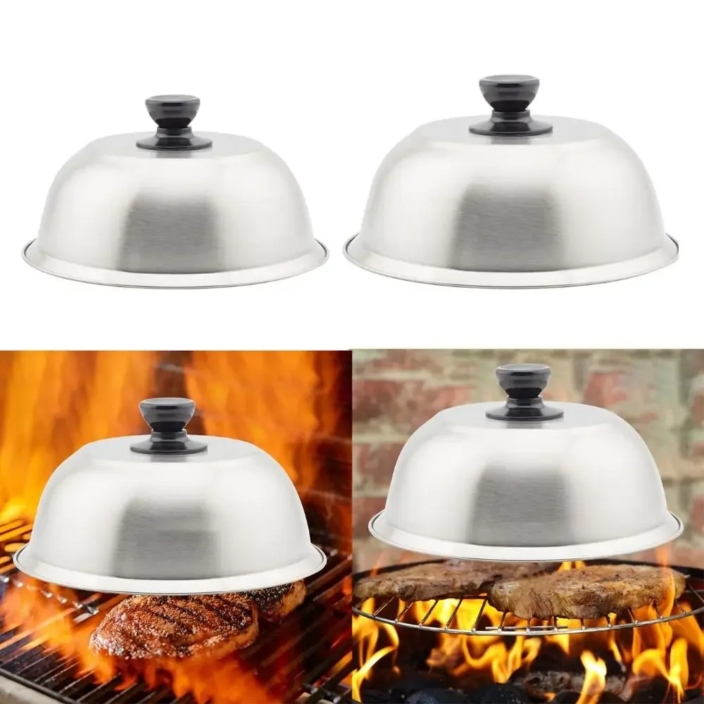Stainless Steel Cheese Melting Dome Lids For Burgers Sandwiches Steak Round Griddle Covers Smash Burger Cooking Accessories
