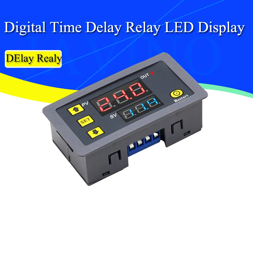 AC 110V-220V DC-12V Digital Time Delay Relay LED Display Cycle Timer Control Switch Adjustable Timing Relay Time Delay Switch