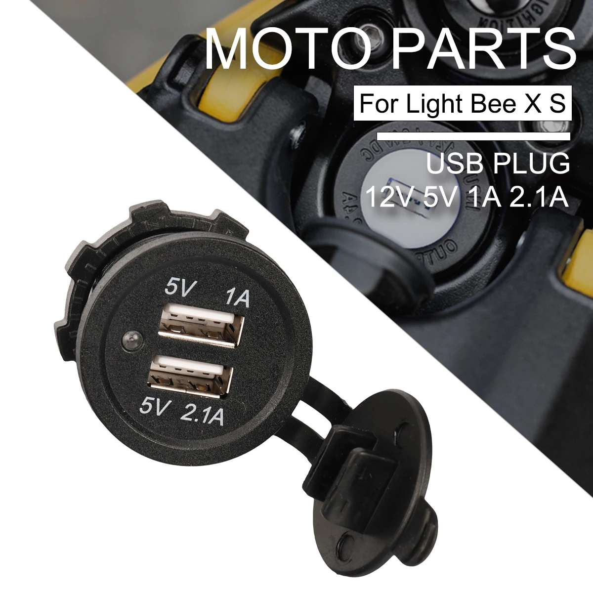 Motorcycle OEM 12V 5V 1A 2.1A Multi Functional Charging USB Adapter For Sur-Ron Sur Ron Surron Light Bee S & Light Bee X