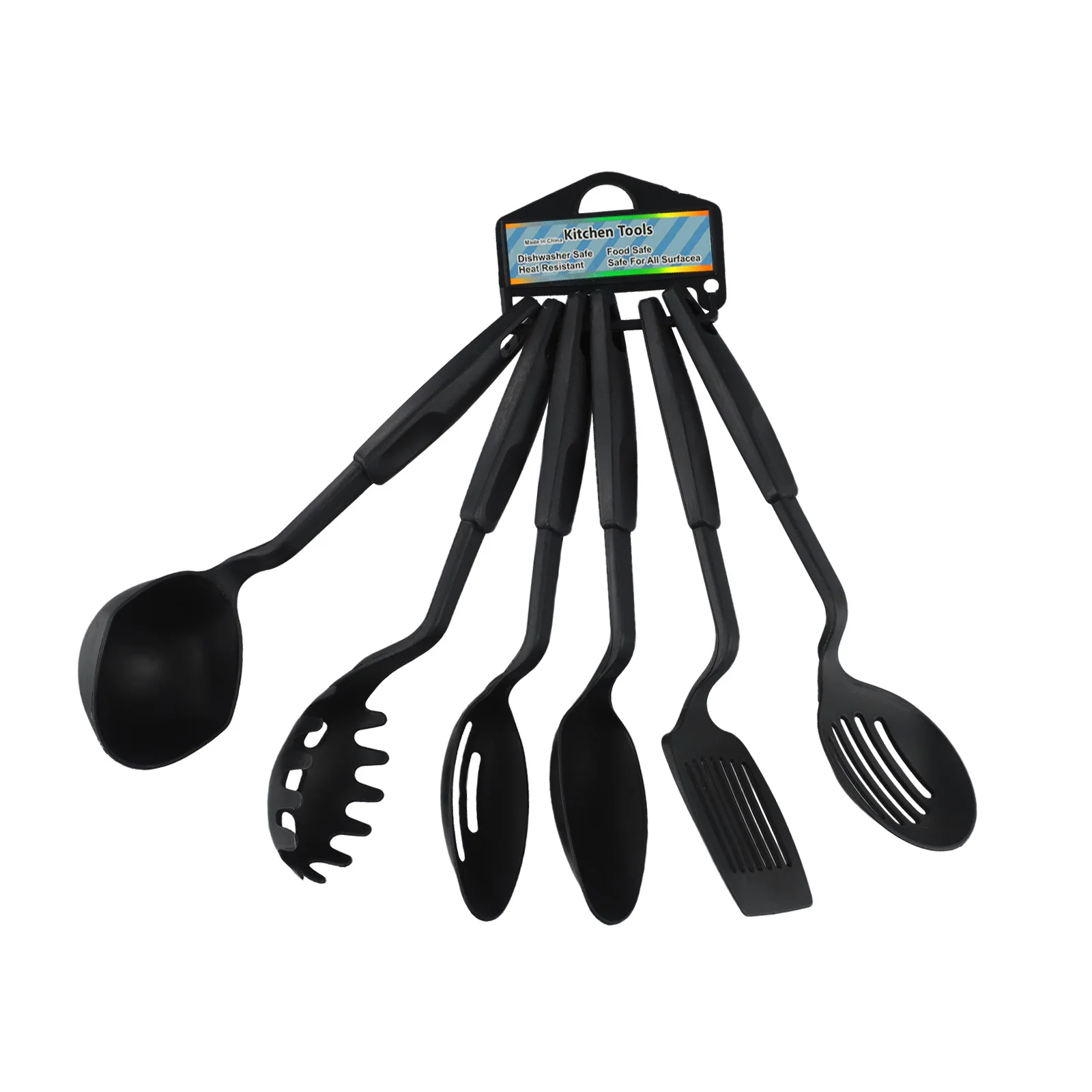 Nylon Cooking Utensils 6 Piece Set Heat Resistant For Baking Frying Stirring Serving And Pancake Turning Non-Scratch On Cookware