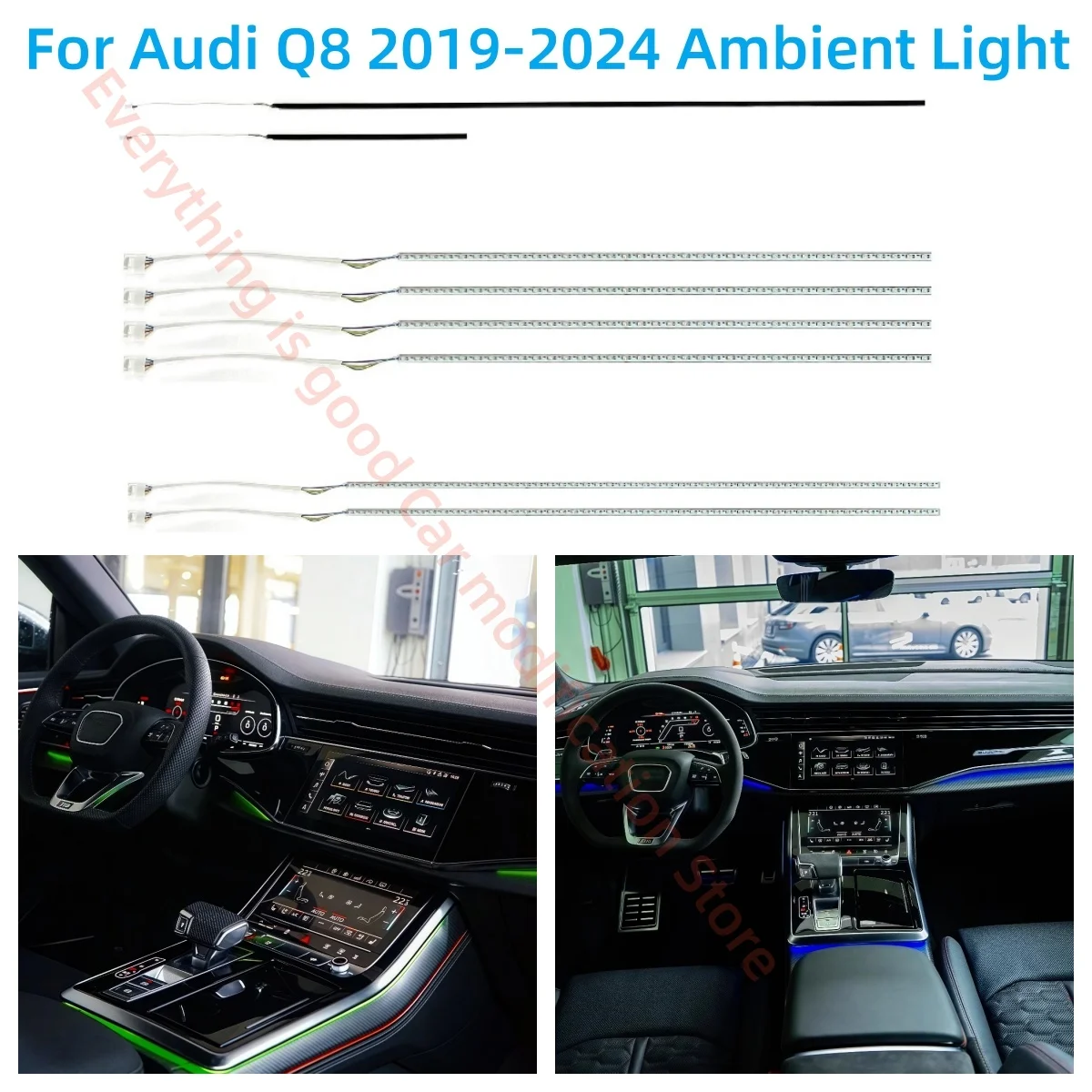 Car interior lighting Upgrade For Audi Q8 2019+ RHD LHD Ambient Light LED Atmosphere Lamp car accessories Foot lamp Auto Parts