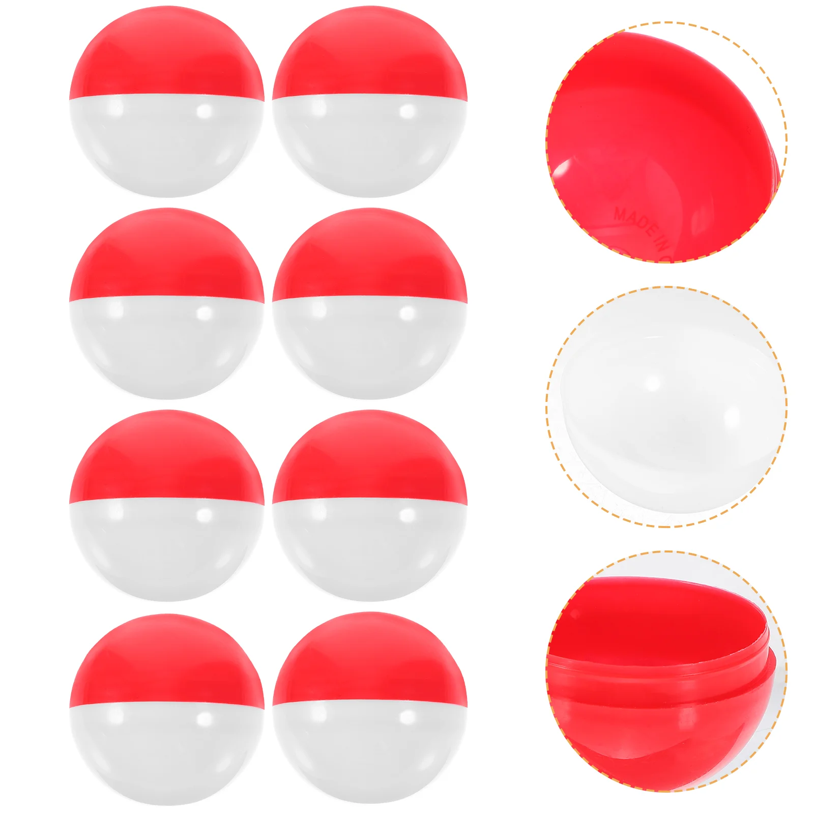 

50 Pcs Christmas Candy Ball Colored Round Capsules Gashapon Shell Fillable Balls Child