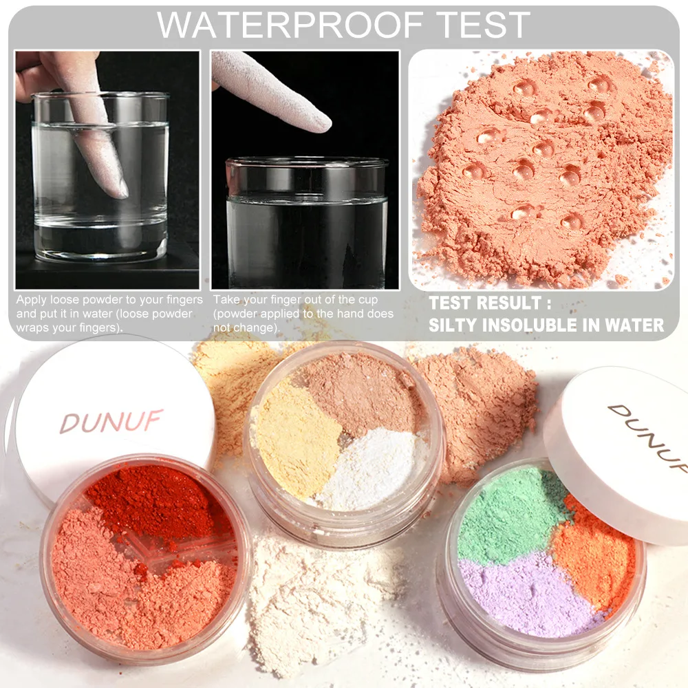 بودرة سائبة للوجه غير لامعة مكونة من 3 ألوان مقاومة للماء للتحكم في الزيوت، بودرة مكياج الوجه الطبيعية الناعمة بيرليسسينت لتفتيح البشرة