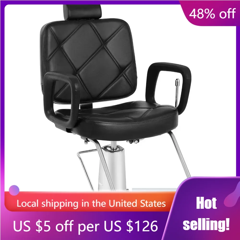 

Hydraulic Recline Barber Chair Salon Chair for Hair Stylist Heavy Duty Tattoo Chair Shampoo Beauty Salon Equipment Left Handed