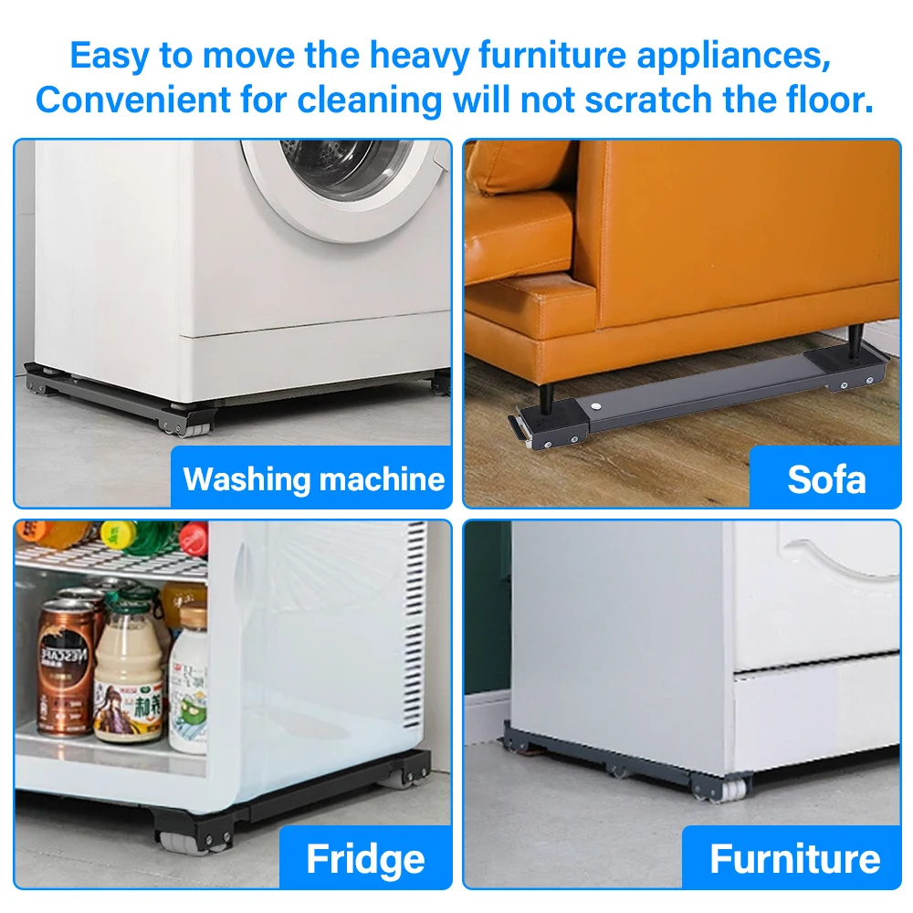 

Directional Wheel Universal Moving Refrigerator Washing Machine Base Adjustable Mobile Bracket Balcony Rack Rust Proof Bracket