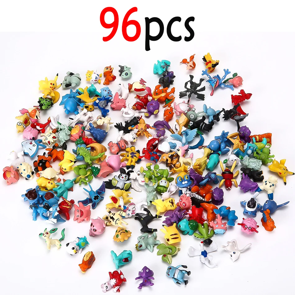 144 Stuks/Lot Mini Pokémon Figuur Pikachu Kindermodel Speelgoed 2-3cm Kawaii Figuur PVC Poppen 6*24 stuks Speelgoed Groothandel