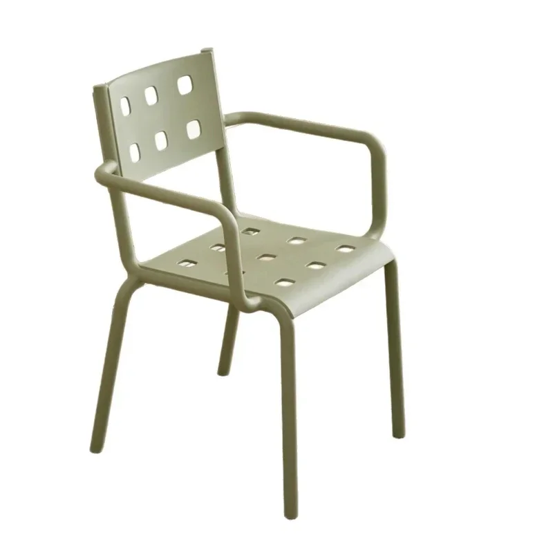 household backrest armrest thickened plastic dining chair, leisure reception negotiation combination table and chair