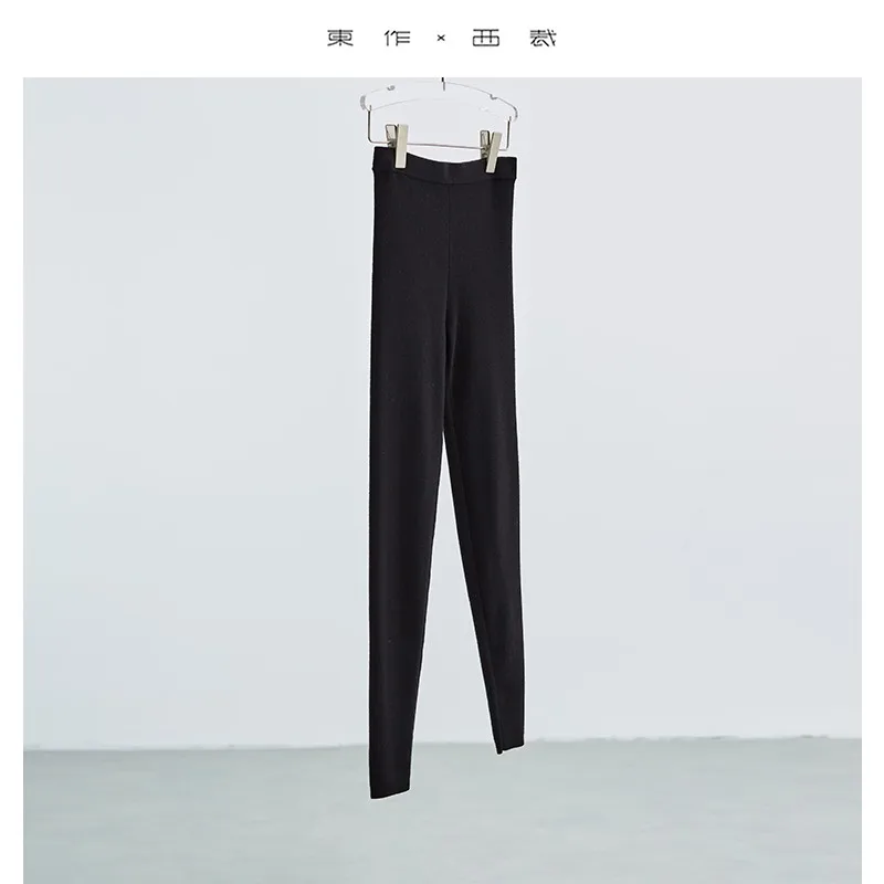 Leggings 100% lana ~ Pantalones antideslizantes, adelgazantes y cálidos, versátiles para uso diario, mallas gruesas de estilo otoño e invierno para mujer