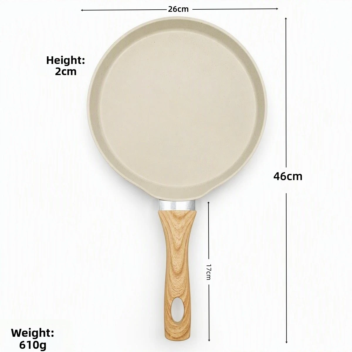 3 Piece Aluminum Pizza Pan Set Featuring Stone Coating Nonstick Wooden Handle for Baking Frying Grilling in Home Kitchen