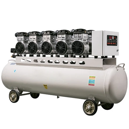 

220V 550W*4 Electric Low Noise Oil Free 120L Scroll Silent Tire Inflator Rotary air Compressor