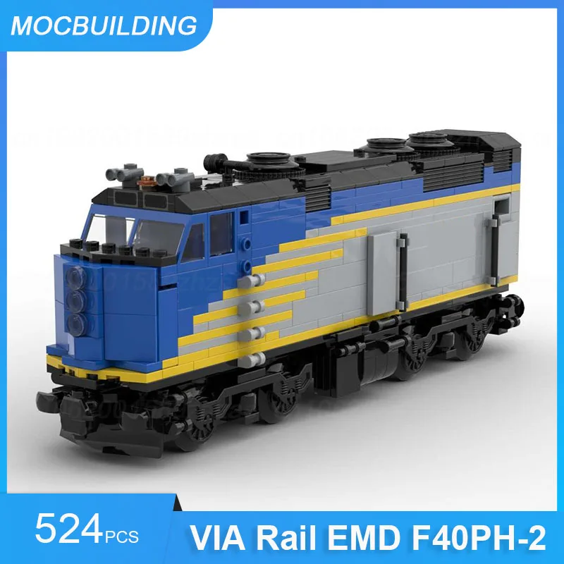 MOC Building Blocks VIA Rail EMD F40PH-2 Train Model DIY Assemble Bricks Transportation Educational Creative Toys Gifts 524PCS