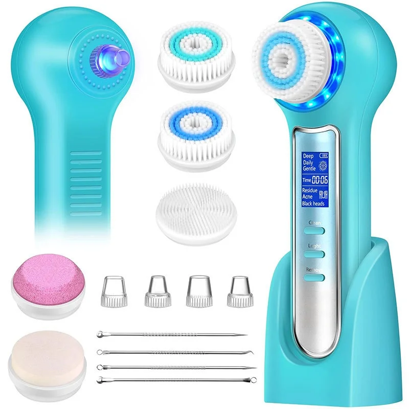 Double Sided Multifunctional Facial Pore Cleaner with Facial Brush and Soft Bristles, Blackhead Suction Facial Cleanser Factory