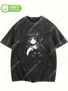 Black Cat Patterns Retro Tshirt Man Woman High Quality Vintage T Shirt Cotton Short Sleeves Fashion T-shirt Soft Breathable Tops