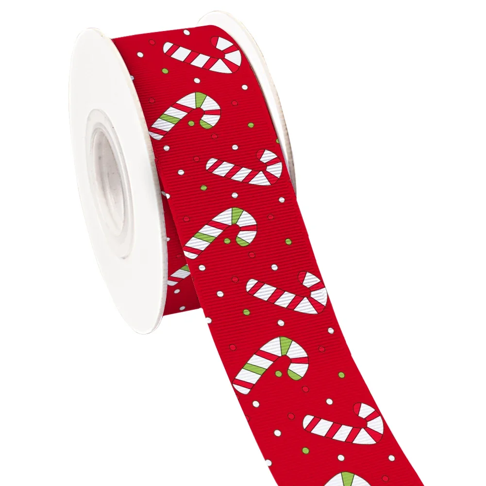 

Christmas Crutches NEW sales 50 yards Ribbon Pattern Printed Grosgrain Ribbon
