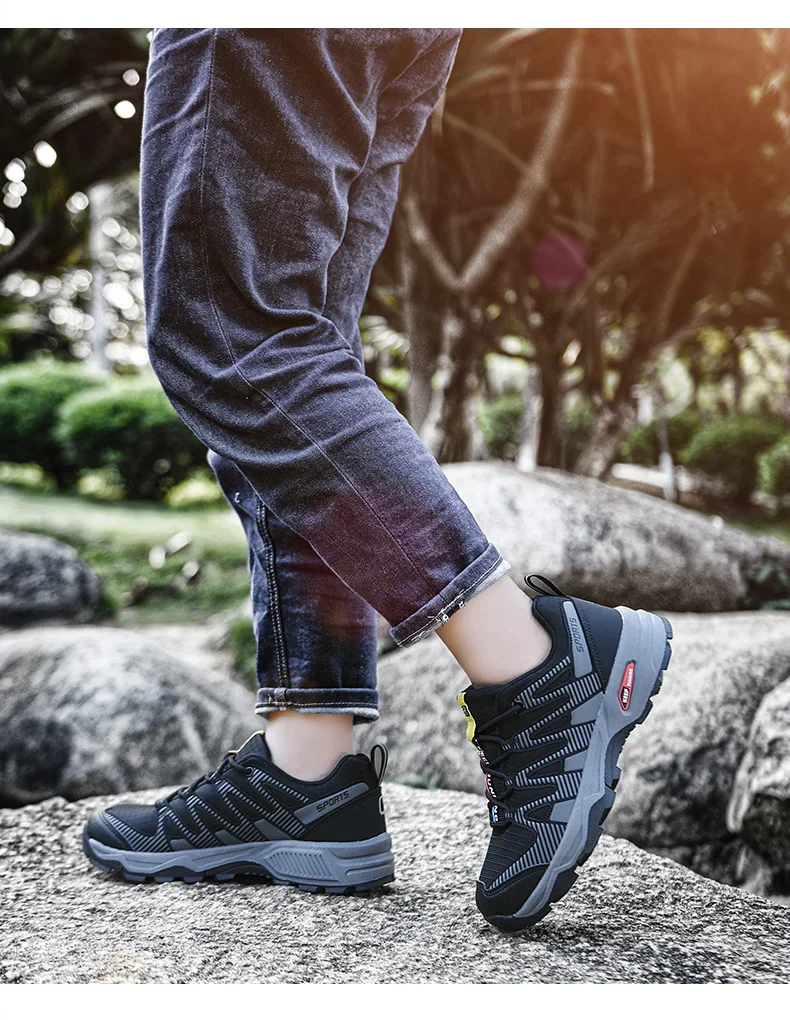 Unisex Neue Outdoor-Trekkingschuhe, Luxuriöse Designer-Freizeitschuhe, Rutschfeste Atmungsaktive Schnür-Wanderschuhe für Männer und Frauen, Komfortable Waldschuhe – Detail 21