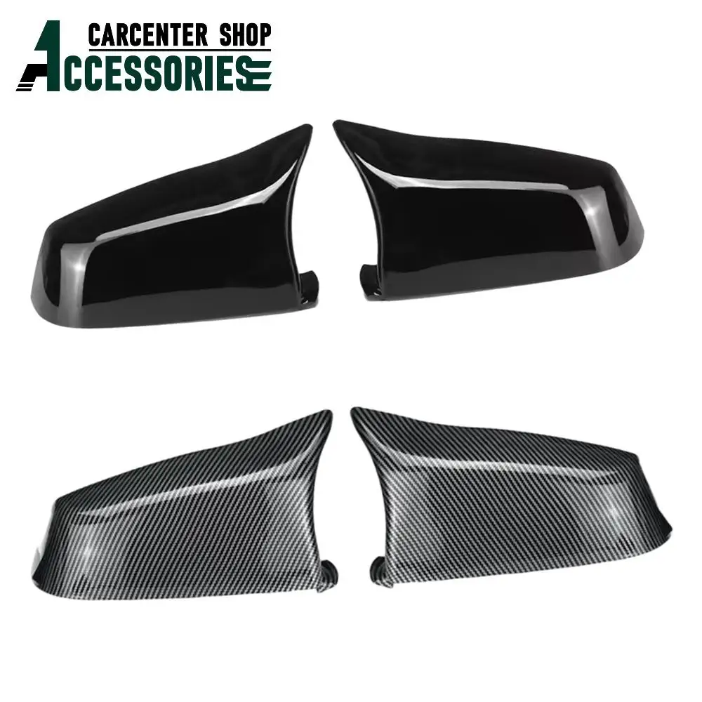 

1 пара чехлов на боковые зеркала заднего вида из углеродного волокна, подходит для BMW E60 E61 F10 F11 F01 F06 5 6 7 серии, глянцевый черный