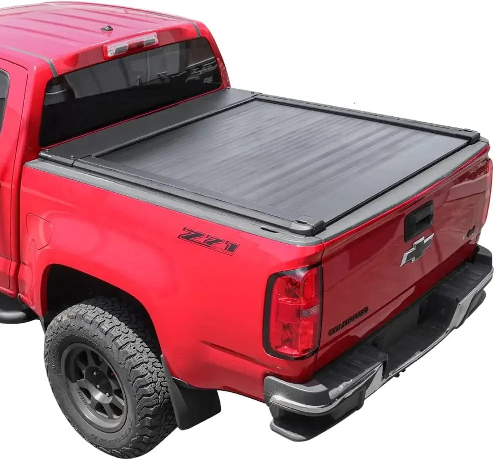 GMC Canyon 5' Truck Bed Aluminum Matte Black Low Profile Waterproof (Retractable, Matte Black, Automatic Retract)