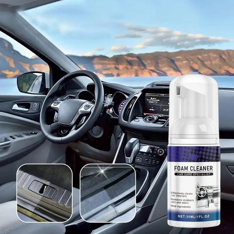 

Cleaning Foam Spray Foam Cleaner Leather Seats Steering Wheels Cleaner Spray Car Interior Strong Decontamination Accessories