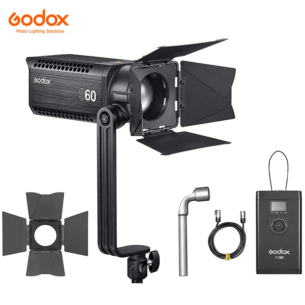 

Godox S60 BI 60W Focusing LED Photography Continuous adjustable Light Spotlight With Barn Door for Professional Photography