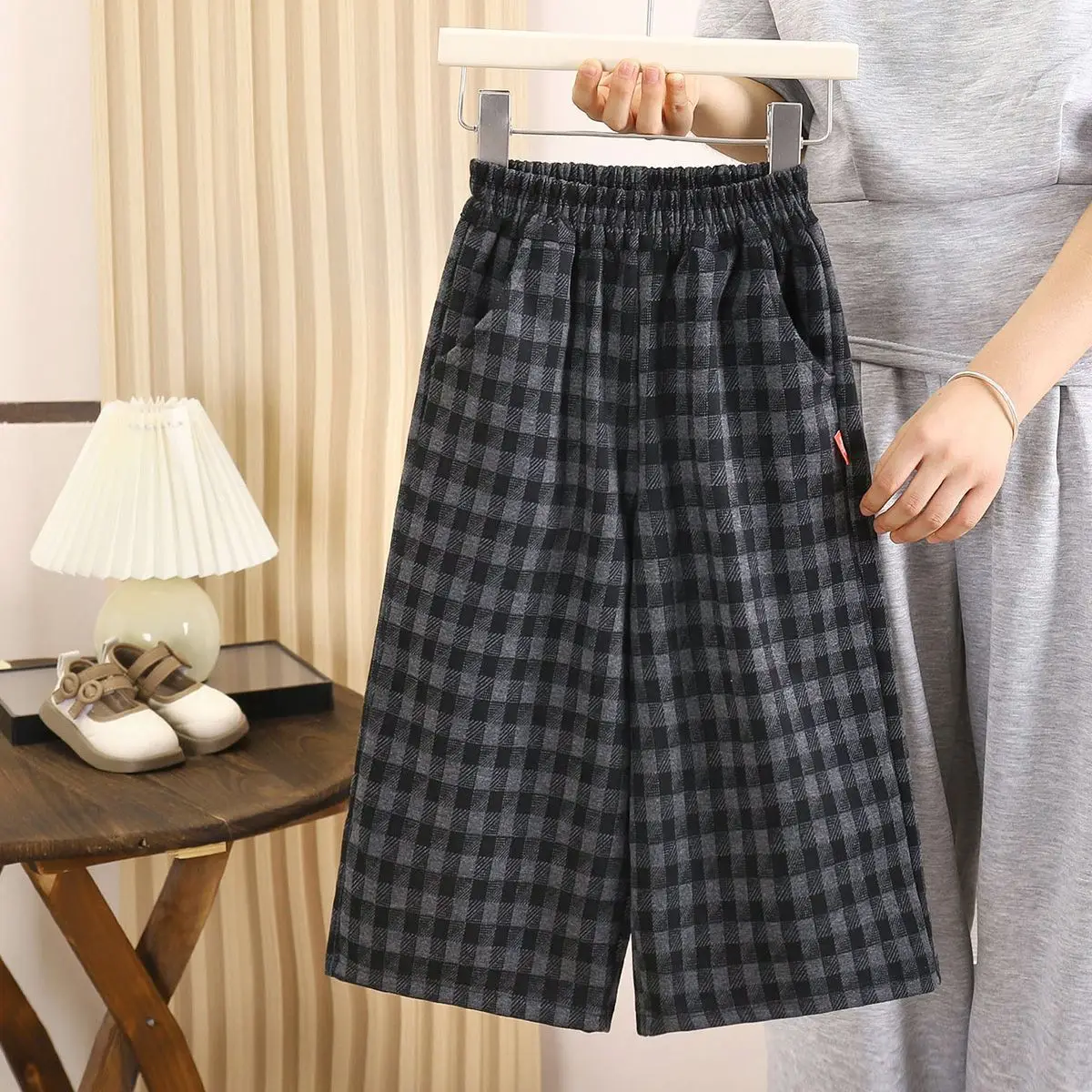 New Girls' Korean Style Wide Leg Pants Spring Autumn Casual Loose Fit Straight Leg Pants Multi Season​