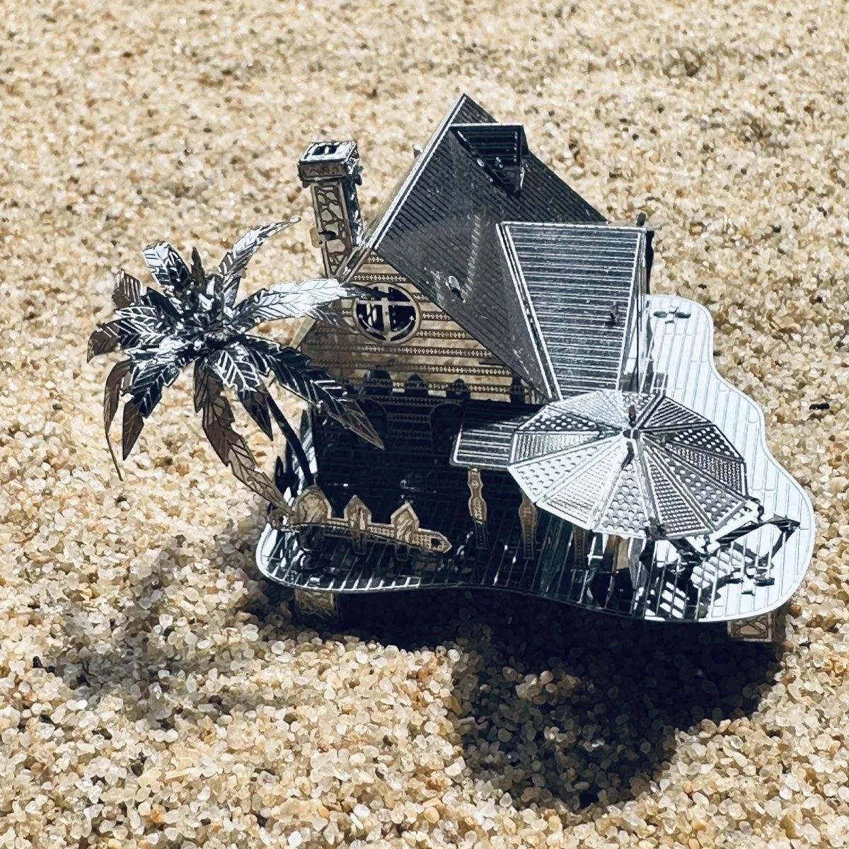 子供用3Dメタルパズルモデルキット,ビーチ用,レーザーカット,ジグソーパズルおもちゃ,DIY