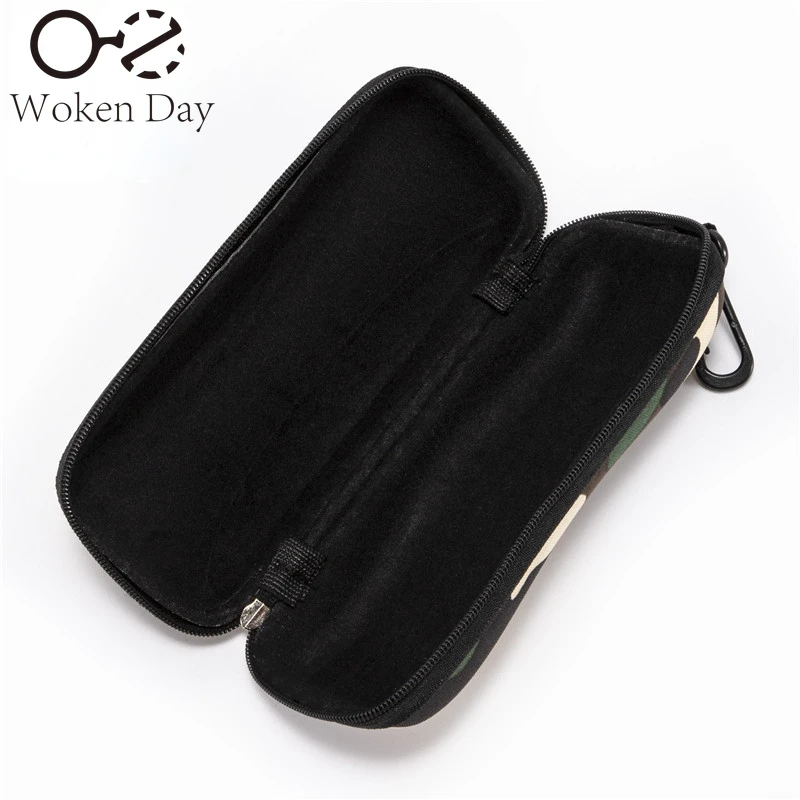 Camouflage Cloth Glasses Case Outdoor Sports Zipper Box Thickened Anti-stress Sunglasses Case Portable Glasses Storage Box