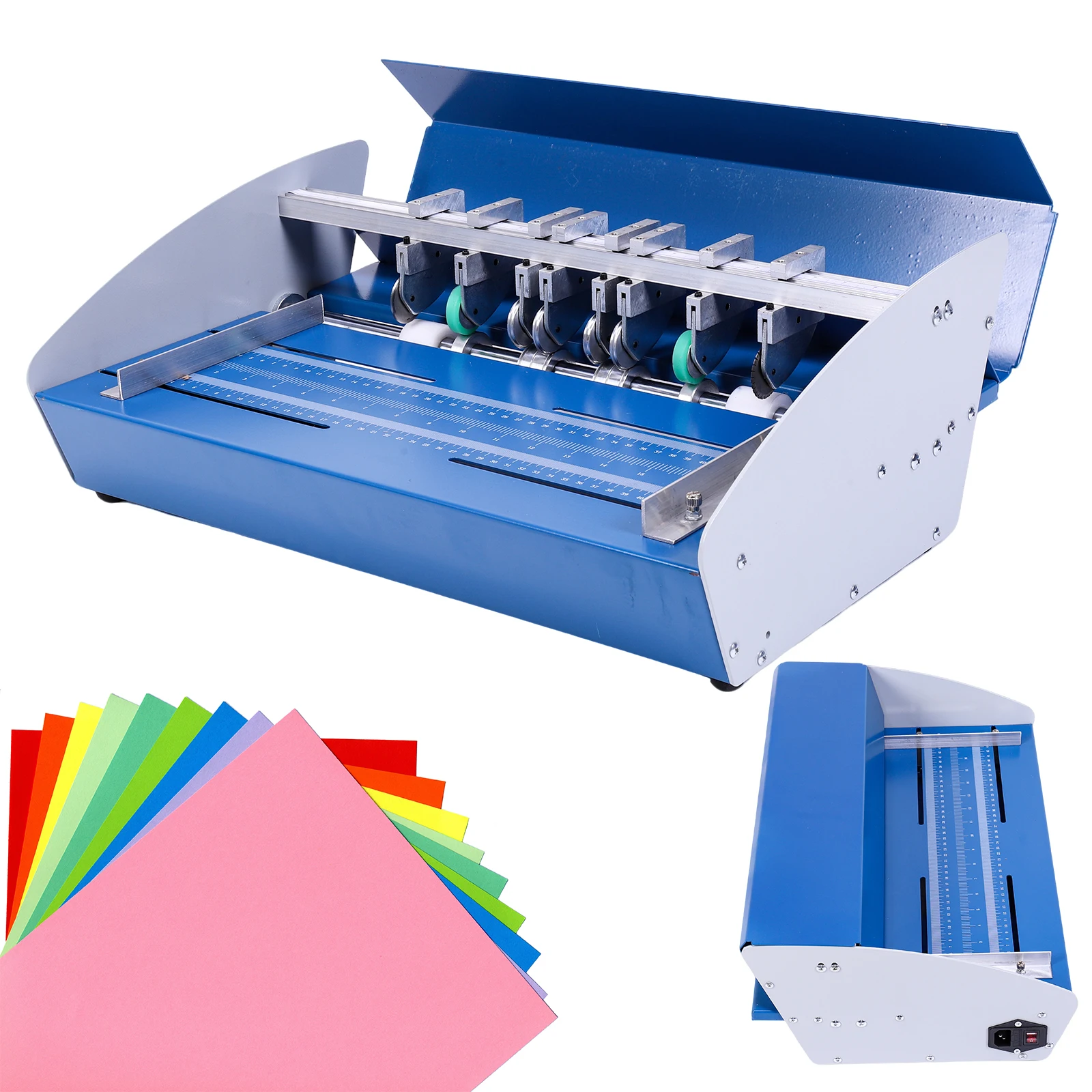 460 millimetri 20 Pollici 110 V Combo Elettrico Creaser Punteatore Perforatore Carta Cordonatura Perforazione Cordonatrice Automatica per Foto