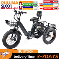 PULUMA SL001 Electric Tricycle 48V27AH Lithium Dual Battery 500W Dual Motor Electric Bike Max Range 80km Hydraulic Disc Brake