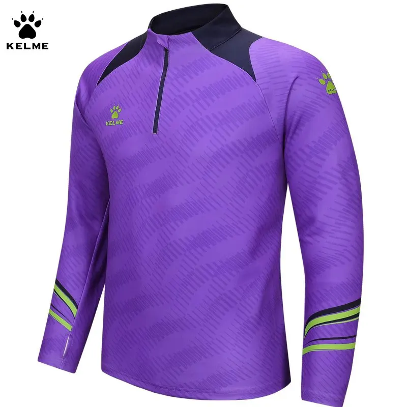 Kelme Football Training Sweater Men's Half Zipper Sports Running Pullover Outdoor Windproof Fitness Long Sleeve