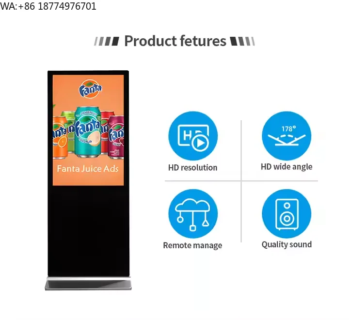32 Inch Indoor Floor Standing Totem Android Screen Signage Kiosk LCD Advertising Display Digital Signage and Displays