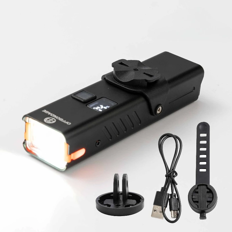 AliExpress OFFBONDAGE Bicycle Front Light Flashlight Rechargeable Bicycle Headlight Riding Safety MTB Display Battery Cycling Accessories