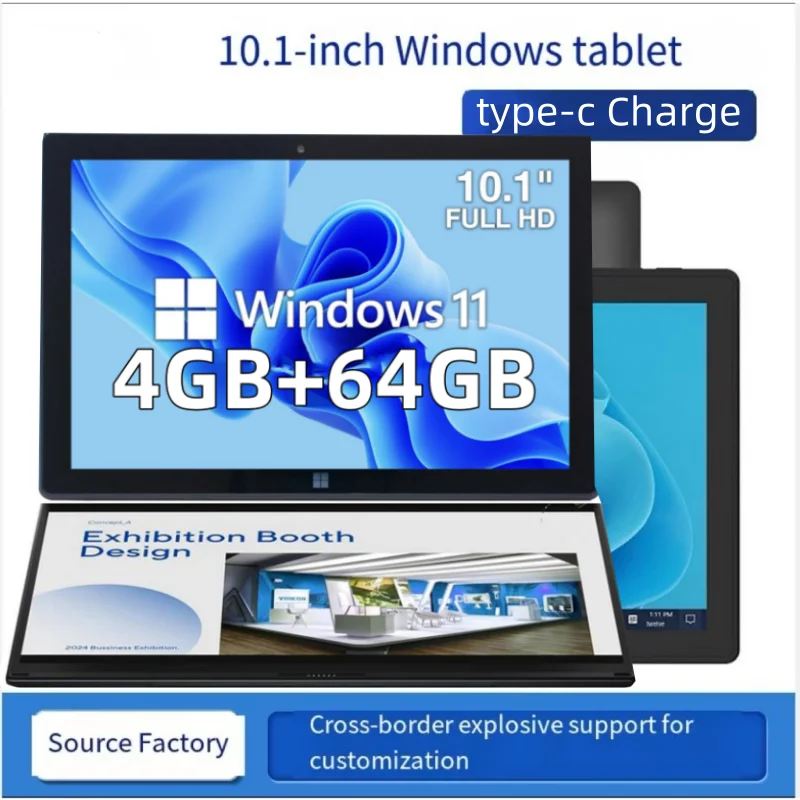 

10.1 INCH 64 Bit AR40 Tablet PC 4GB RAM 64GB ROM WINDOWS 11 N3350 CPU 1920 x 1200 IPS WIFI Quad Core Dual Camera HDMI-Compatible