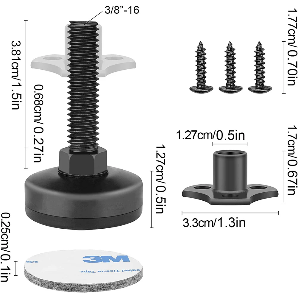 4 Buah Kaki Penyangga Furnitur yang Dapat Disesuaikan, Penyangga Berat Daya Tahan Tinggi 1320LBs untuk Meja, Kursi, Lemari, Sofa