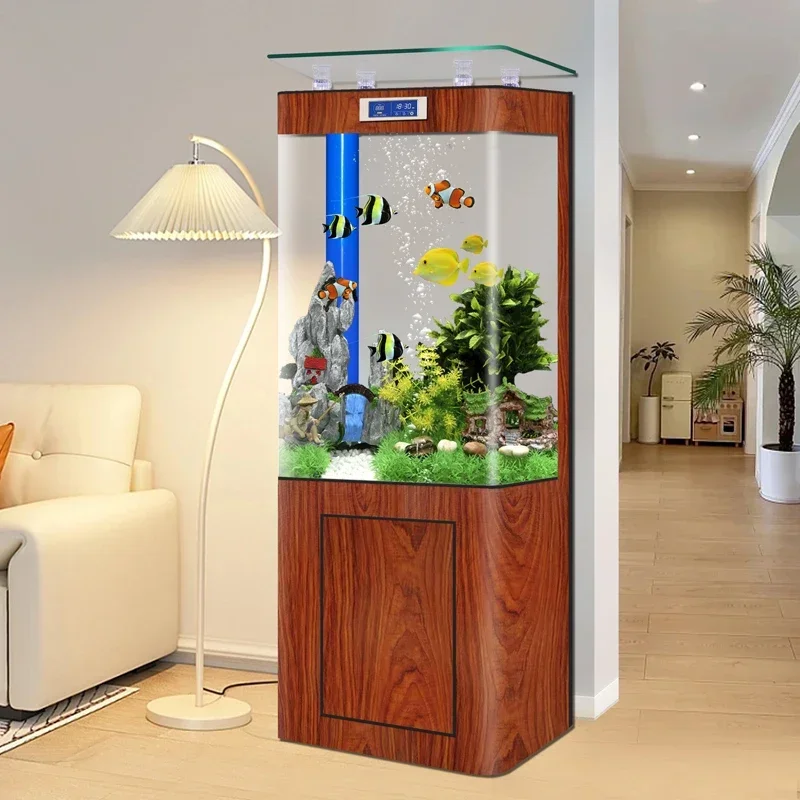 

Новый аквариум для рыбы Гостиная Домашний вертикальный нижний фильтр Маленький и средний квадратный НДС Интегрированная экологическая смена воды Вода