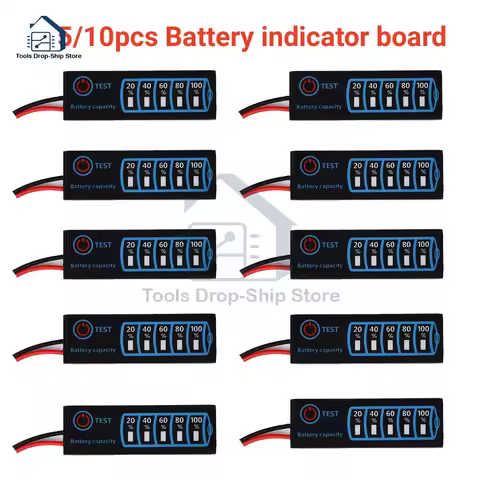 1/5/10pcs Battery Level Indicator Ternary Lithium Battery Lithium Iron Phosphate Lead-Acid Battery Capacity Display Tester Meter
