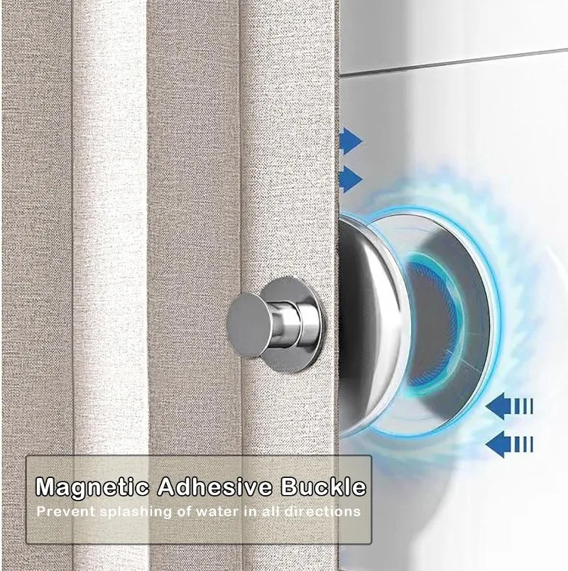 ستارة معدنية، مشابك مغناطيسية مثبتة على الحائط، ستارة دش بإبزيم مغناطيسي، أزرار ستارة بخطاف مغناطيسي قابلة للفصل #3