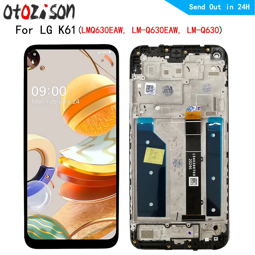 Экран IPS 6,53 дюйма для LG K61 LMQ630EAW, LM-Q630EAW, LM-Q630 LCD с рамкой, ЖК-сенсорная панель, дигитайзер в сборе