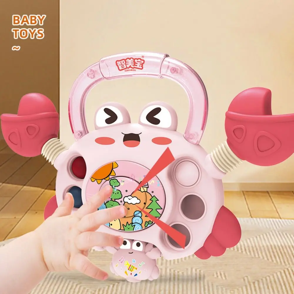 Silicone Sensory Development Baby Toys Crab Boilable Develop Teething Sensory Toys Pull String Fun Finger Grasp Training