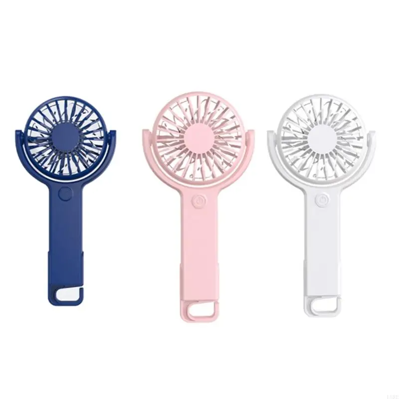 L8RE Small Handheld Fan with 5 Speed Foldable Hook USB Rechargeable Fan 1200mAh for Outdoor Indoor Office Travel Use