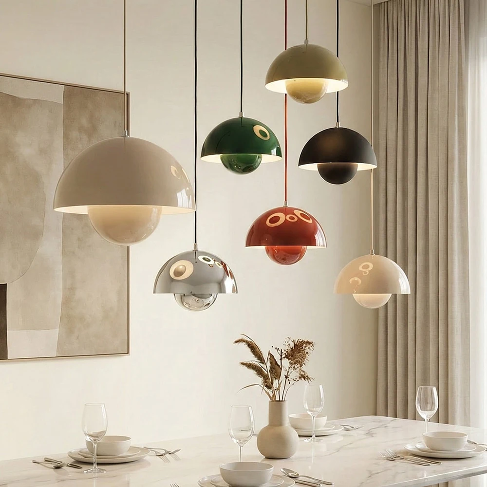 Colorful Bud Pendant Light for Bedroom Kitchen Island Study Room Modern Creative Chandelier Indoor Home Decor LED Lighting