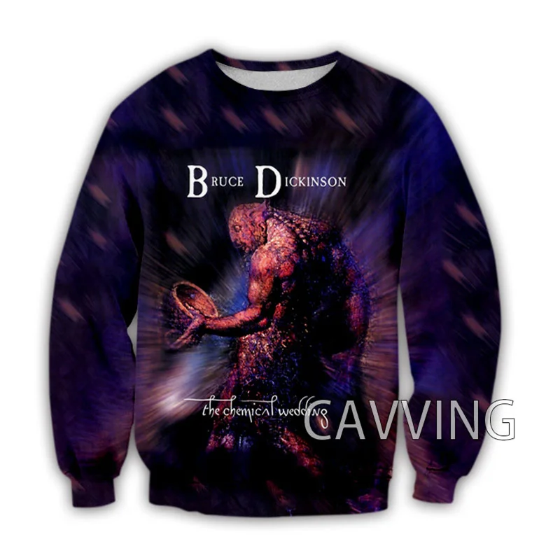 CAVVING 3D Printed  Bruce Dickinson Band   Crewneck Sweatshirts Harajuku Styles Tops Long Sleeve Sweatshirts for Men/women