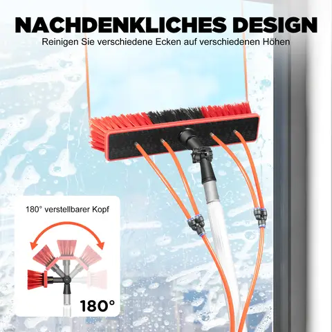 7,92 m solpanelrengöringsborste och stång justerbar vattenmatad stång fönsterputsningssystem fönsterputsningskit 6 best sales solpanelborste - №1