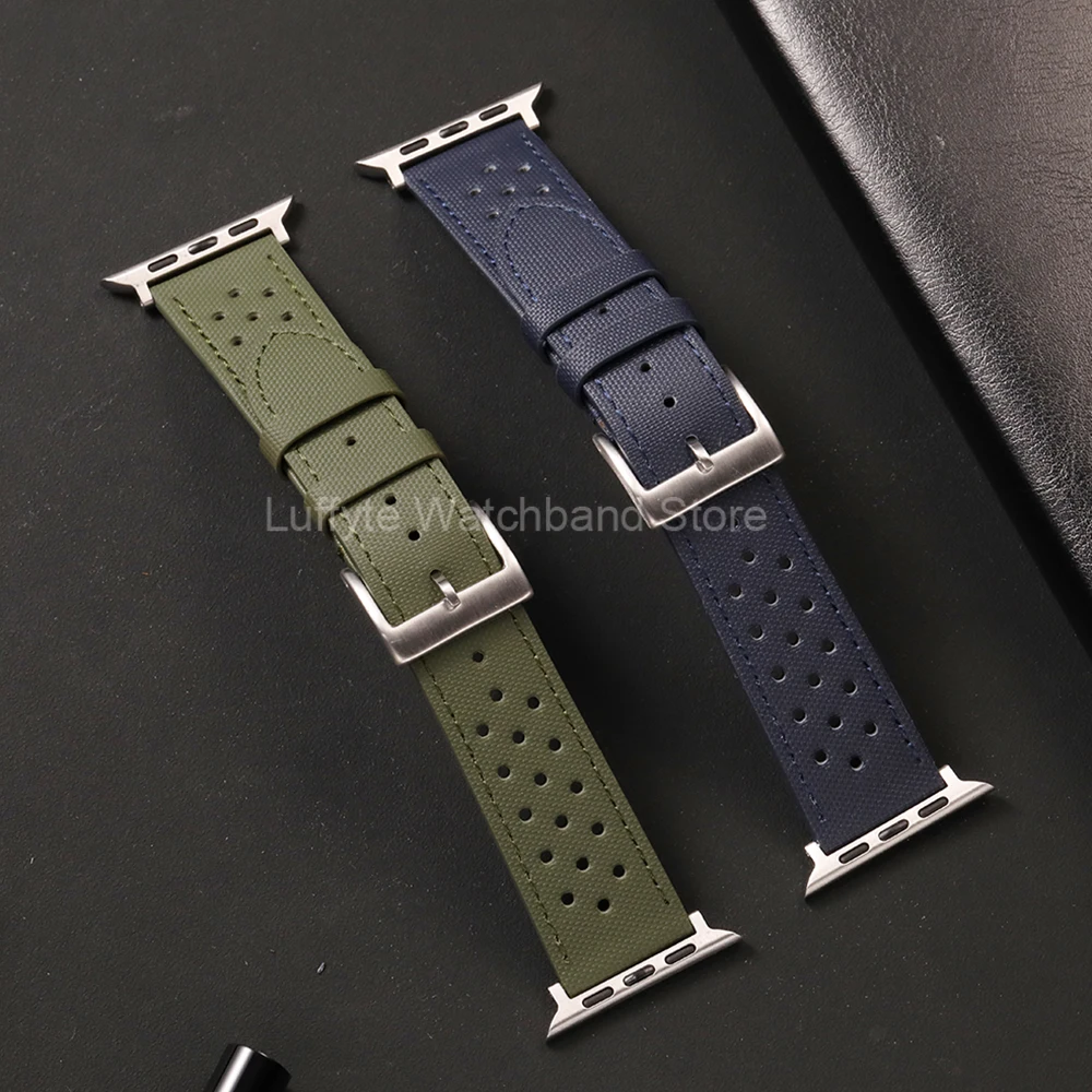 Nylon-Segeltuch-Armband für Apple Watch 40mm 41mm 38mm 42mm 44mm 45mm 46mm 49mm Armband für IWatch Series 11 10 9 8 7 SE 6 5