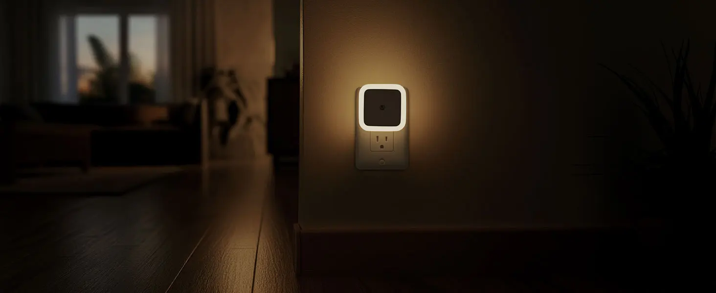 Sensor Mushroom Night Light with LED Warm White Glow,US/EU Plug Wall Socket Bedside Lamp,Dimmable Home Decor for Bedroom Kids
