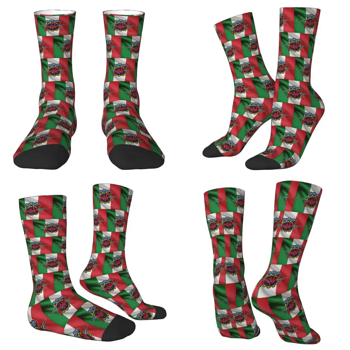 All Seasons Crew Stockings Motorcycle Doormat MV Agusta Socks Fashion Long Socks for Men Women Valentine's Day Gifts